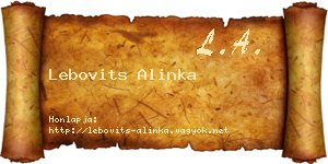Lebovits Alinka névjegykártya